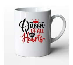 Valentines Day Love Birthday Present - 4 Queen Of All The Hearts 01 White - 11OZ Coffee Mug