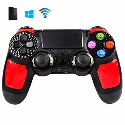 PS4 Controller Wireless Gaming Controller Instant Sharing Of Joysticks Bluetooth Gamepad For Playstation 4 PRO SLIM PC And Laptop - Red