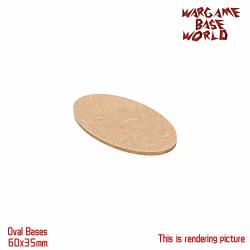 Mercury_group Round Rectangle Oval Square Gaming Base 6X Aos Mdf Bases - Oval 60X35MM - Aos Base Laser Cut Miniatures Games Wood