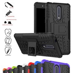 Nokia 8 Case Mama Mouth Shockproof Heavy Duty Combo Hybrid Rugged Dual Layer Grip Cover With Kickstand For Nokia 8 2017 With 4 In 1 Free Gift Packaged Black