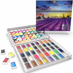 Mozart Supplies Komorebi Japanese Watercolor Paint Set - 40 Colors - Including Metallic And Neon - Artist Quality - Richly Pigmented- Perfect For Artists