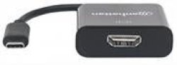 Manhattan Superspeed+ Usb-c 3.1 To HDMI Converter - C Male To HDMI Female Black Retail Box Limited Lifetime Warranty