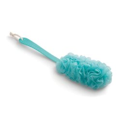 Clicks Backbrush With Plastic Handle Mesh Sponge Aqua