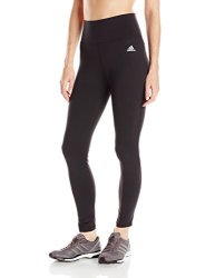 Adidas Apparel Closeout Special Buys Child Code Sports Adidas Performance Women's Performer High Rise Long Tights Black silver Logo XS