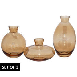 Set Of 3 Jacinta Vases 2 Colour Options - Amber Set Of 3