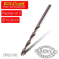 Tork Craft Drill Bit Hss Industrial 10.0MM 135DEG Packet Of 5