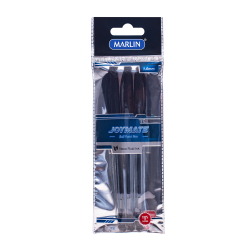 Marlin Joymate Transparent Medium Pens 3'S Black Pack Of 12