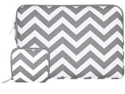 Mosiso Laptop Sleeve Bag For 13-13.3 Inch Macbook Pro Macbook Air Notebook With Small Case Chevron Style Canvas Fabric Case Cover Gray