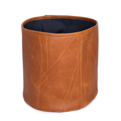 Leather Utility Basket - Tan