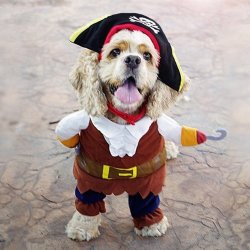 Cute Pet Pirate Costume Suit Apparel Dog Puppy Cat Clothes Coat Corsair Dressing Clothing Cosplay Wi