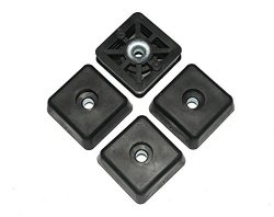 4 Large Square Rubber Feet Foot Bumpers - .590 H X 1.500 W - Made In Usa -- Free Shipping Usa
