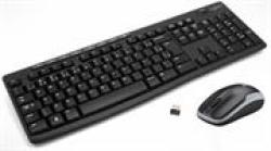 Logitech Mk 270 Wireless Desktop Keyboard And Mouse Combo - 10M Range Extended Batter Life 8 Hot Keys Full Size Spill Resistant Plug And Play Re