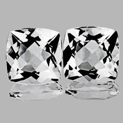 Jewellery Quality 48.28cts. 2 Pieces 18.0 Mm Cushion Cut Sparkling Aaa White Quartz - 100% Natural