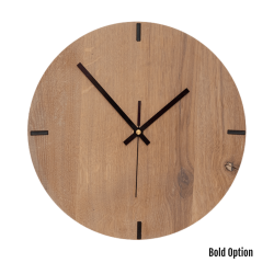 Mika Wall Clock In Oak - 250MM Dia Cotton White Bold Black Second Hand