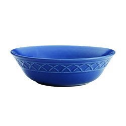 Paula Deen Dinnerware Savannah Trellis Stoneware Round Serving Bowl 10" Cornflower Blue