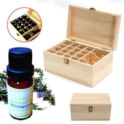 19 Slots Essential Oil Wooden Storage Box Carrying Case Holder Aromatherapy Oils Organizer