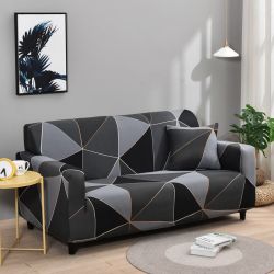 Nu Dekor - Elastic Couch Cover Set 3-2-1 - Dark Grey Light Grey Black