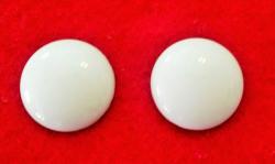 45 X 18mm Round Cream Plastic Stick-on 'buttons'