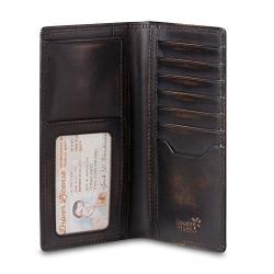 CO Hoj Men's Tall Wallet-full Grain Leather-long Wallet-hand Burnished Finish-mens Leather Wallet