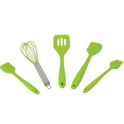 5 Pieces Silicone Non-stick Kitchen Utensils Set Green By Soul Lifestyle