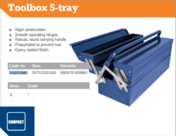 Toolbox 5-tray 557x220x200mm