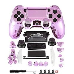 Canamite Replacement Parts Full PS4 Controller Housing Shell Protective Case Cover Button Kit For Playstation 4 Dualshock 4 Controller Pink
