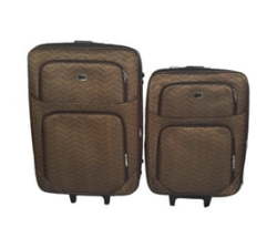 Smte-trolley 1 Piece Travel Spinner Suitcase -fabric -brown 58 Cm
