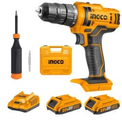 Ingco - Li-ion Cordless Drill 2X1.5AH With 14 Piece Retractable Screwdriver