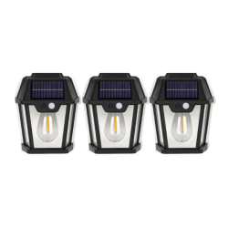Pack Of 3 - Solar Wall Light With Motion Sensor - 1 Bulb