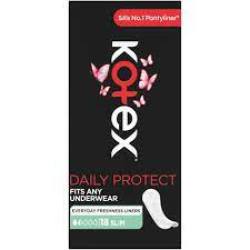 Kotex Daily Protect Slim Unscented Pantyliner 18s