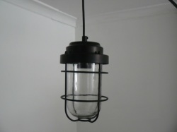 Custom Industrial Style Cage Pendant With Well Glass For
