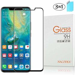 Protective Screen Guard Compatible Huawei Mate 20 Pro Nacodex 3-PACK Tempered Glass Lcd Screen Protector For Huawei MATE20 Pro -black