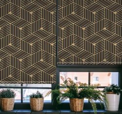 Elegance Golden Geometric Deco Pattern Blind