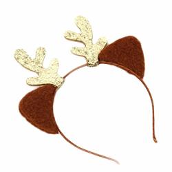 Minkissy 1PC Elk Antler Hair Hoops Animal Ear Hair Bands Christmas Party Favors Supplies For Girls Kids