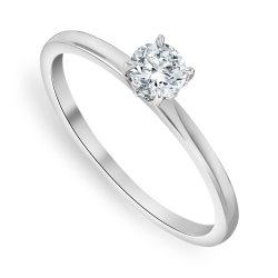 White Gold Lab Grown Diamond Solitaire Womens Ring