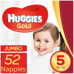 Huggies Gold Size 5 Jumbo Pack 52 Nappies