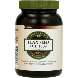 GNC Natural Brand Flax Seed Oil 1000 90 Softgel Capsules