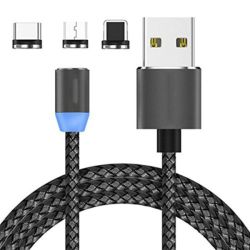 3-IN-1 Magnetic USB Cable 3A Fast Charging Charger Phone Data Type-c