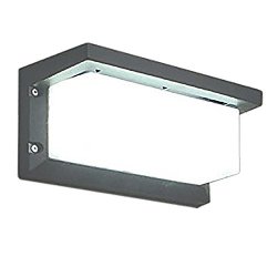 Lightess Outdoor Wall Light LED Wall Sconce Square Metal Bulkhead Lights Exterior Waterproof Lighting Fixture Grey Color 10W Cold White