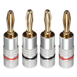4pcs B1 4mm Wire Music Speaker Cable Banana Plug Connector Free Shiipping