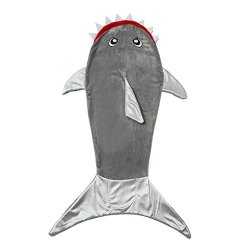Babyhomey Kids Toddler Shark Blanket Mermaid Style Shark Tail Sleeping Bag For Boy Girl Super Soft Grey Color