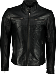 Men's Black Slim Fit Classic Leather Jacket