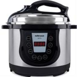 Mellerware 5 Litre Pressure Cooker- Electric Pressure Cooker Stainless Steel Silver 900W 5 Litre Capacity 24 Hour Cooking Timer Digital Display 6 Pre-set Cooking