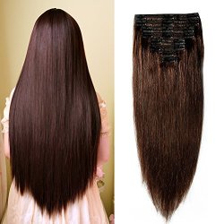 10"-22" Clip In 100% Remy Human Hair Extensions Double Weft Grade 7A Quality Full Head Thick Long Soft Silky Straight 8PCS 18CLIPS For Women