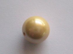 Shell Pearl Round 12mm Butter Yellow 1pc