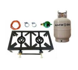 2 Plate Gas Burner With Hose Regulator Set And 3KG Gas Cylinder