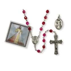 Divine Mercy Rosary Medal & Prayer Card Gift Set