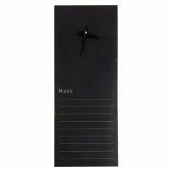 Glass Clock With Notes 200 X 580MM - Black