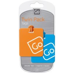 Design Go Twin Pack Luggage Tags - Orange