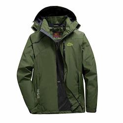 Hattfart Men's Spring Autumn Hooded Lightweight Windbreaker Rain Jacket Water Resistant Shell